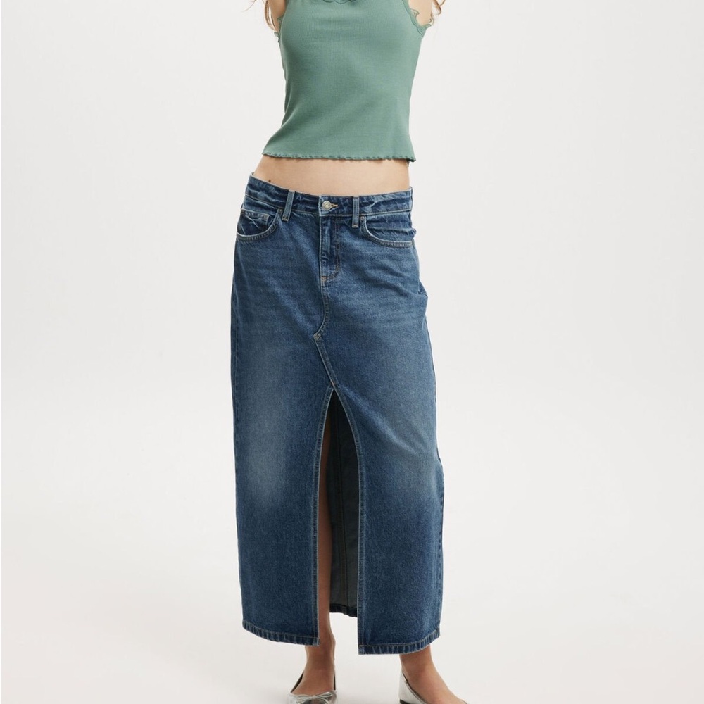 Cotton On Bailey Denim Maxi Skirt size 2 100% cotton